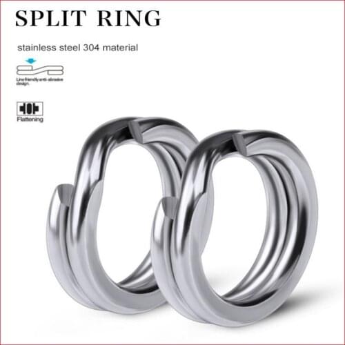100pcs Fishing Split Rings Hard Bait Silver 304 Stainless Steel Snap Ring Sea Fishing Pesca Lures Tackle Connector Accessories