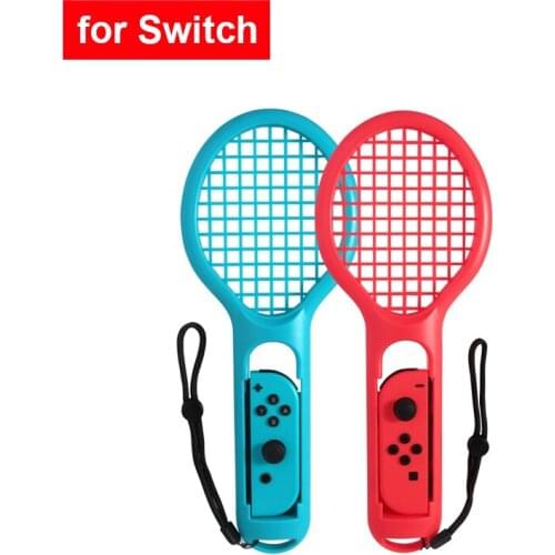 2pcs For Nintend Switch NS Tennis Game Player for Nintend Switch Joy-con ABS Tennis Racket Handle Holder with 2 Game Stickers