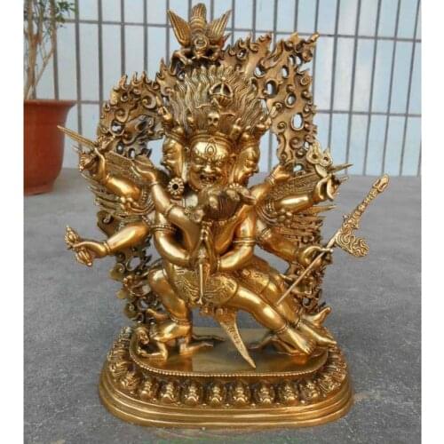 30CM LARGE GOOD wholesale buddha statue Tibetan Buddhism Buddha brass statue Tantra KILAYA Puba Jingang Buddha talisman