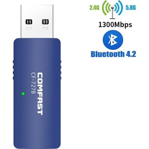 1300Mbps Wireless Wifi Adapter 5Ghz Dual Band Antenna USB Wireless Wifi Adapter Bluetooth 4.2 Wifi Network Card PC Wifi Receiver
