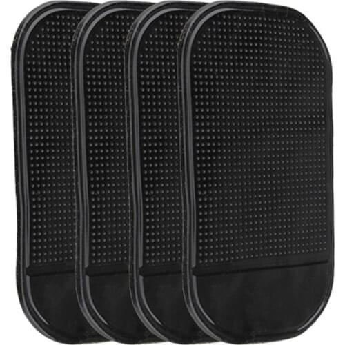 4Pcs Car Anti Slip Mat Black Silica Gel Magic Sticky Pad Car Dashboard Anti-slip Pad For Cell Phones Sunglasses MP3 Players