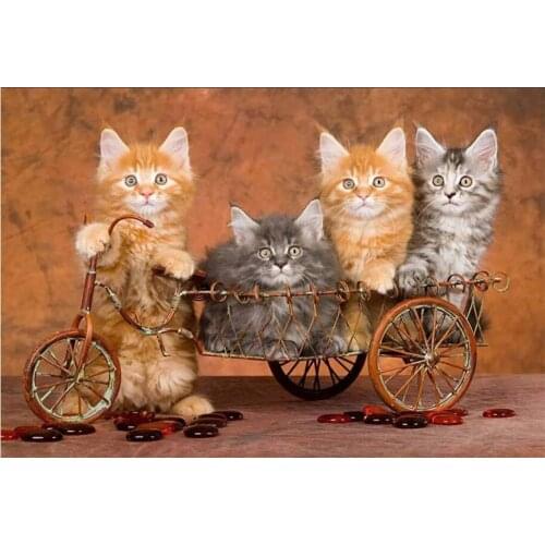LI LOYE Diy Diamond Painting Cross Stitch Bicycle Cat Full Rhinestones Mosaic 5D Diamond Embroidery Icon Decor Painting FZ701