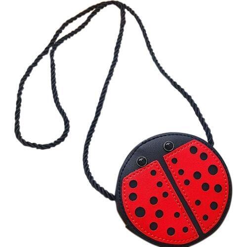 AUAU-Ladybug Cute ChildrenS Shoulder Bag Personality Wild Purse Mini Accessories Bag