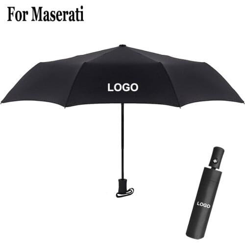 Car Logo Umbrella For Maserati Quattroporte Ghibli Levante Emblem Accessories Automatic Men Black Business Umbrella Windproof