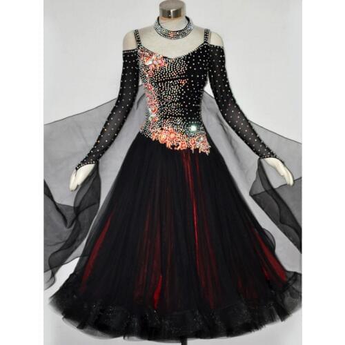 Ballroom Dance Dress For Women High Quality Competition Dresses Modern Waltz Tango Standard Ballroom Costume blue MD487