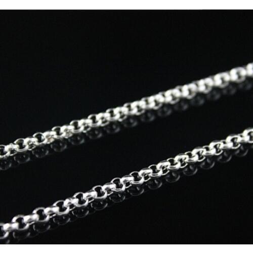 Bijoux Colliers Women 2015, 16--30 Inches Rolo O 925 Sterling Silver Necklace Chains Only With Lobster Clasps, Mens Jewelry