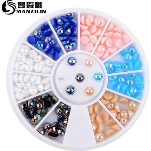 1 Box Shining Resin Glitter Rhinestones Crystal Ab Non Fix Flatback Strass Sewing Fabric Garment Rhinestone Nail Art Stone