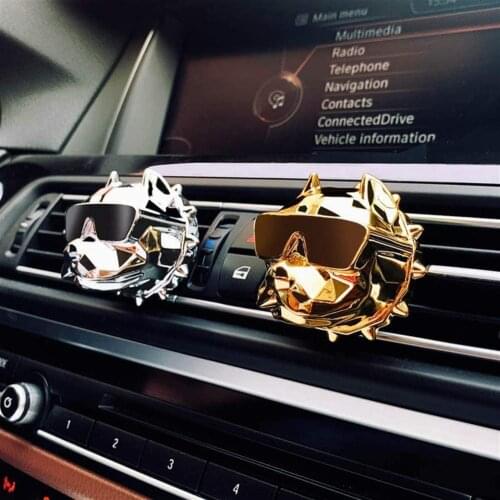 Bulldog Air Freshener Clip Car Perfume Diffuser Auto Styling Decoration Perfume Scent Vent Clip Holder With Fragrance Slice