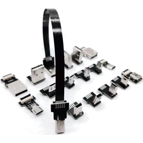 FPV Monitor Standard USB MINI Super Flache flexible FPC Lade Kabel 90 Grad USB-C Micro USB Band Kabel 5CM-100CM