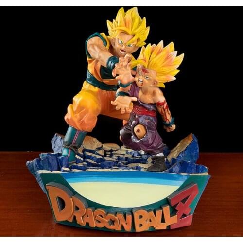 Action Dragon Ball 17cm Figure Model Son Goku And Gohan Battle Version Father-son Classic Scene Collectible Decoration Gift Toys