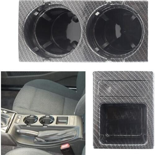 Carbon Pattern Car Front Center Console Cup Holder + Coin Holder For BMW 3Series E46 1998-2004 Car Accessries
