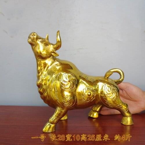 2021 HOME SHOP Company Business booming Money Drawing bring good luck money Success Bull FENG SHUI Auspicious brass statue