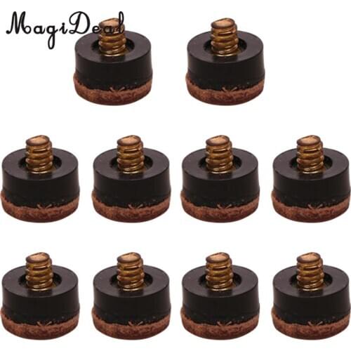 MagiDeal High Quality Premium 10Pcs 12mm Billiards Screw-On Pool Cue Replacement Repair Tips for Professional Snooker Lover Gift