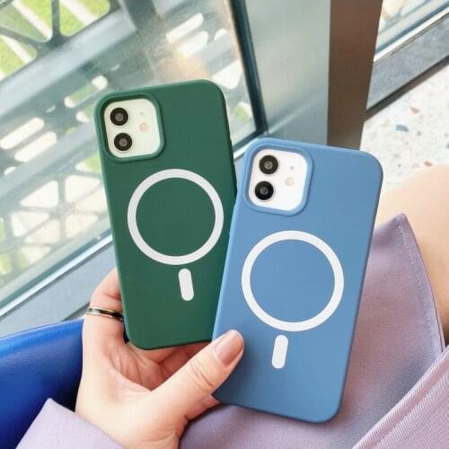 Official Magnetic Case Silicone Phone Case Liquid Case Support Wireless Charging For iPhone 12 Pro