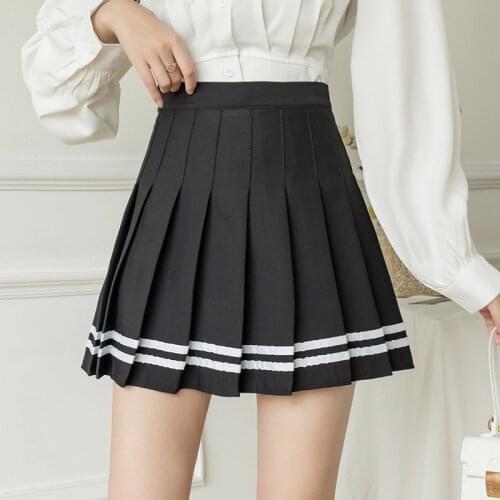 Womens Mini Pleated Skirt High Waisted Plain Skater Tennis Skirts Golf Skort with Lining Shorts School Girl Uniform