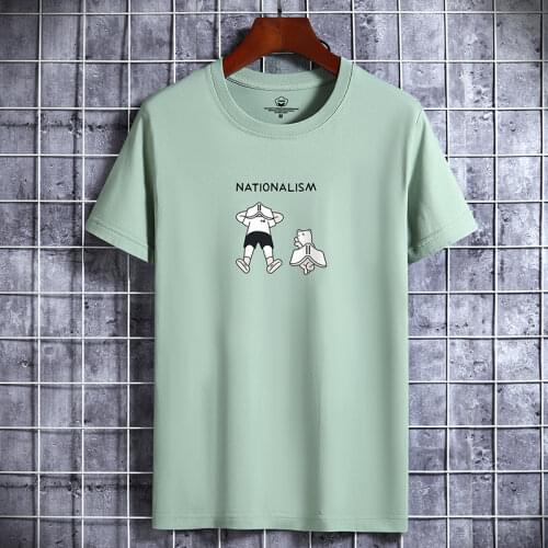 2021 NEW paw print Printing 100% cotton Men T Shirt Hip-Hop Cotton T-shirt O-neck Summer Male Causal Tshirts Fashion Loose Tees