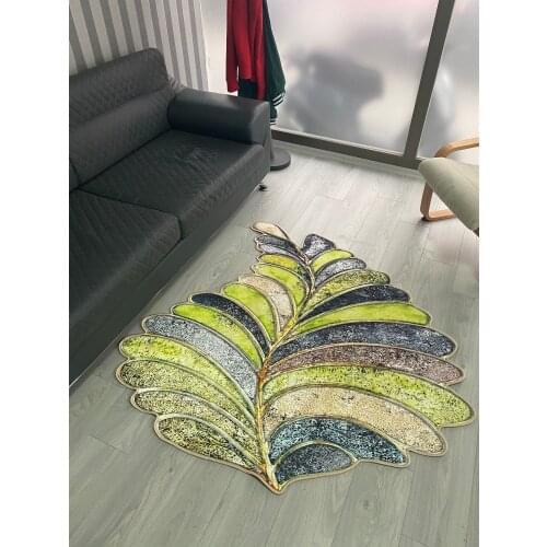 New Flower Pattern Carpet Special Cut Thick Stitching Home Decoration Kitchen Mat Easy To Clean Not Peel Faux Leather Sole