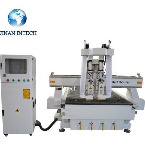 New Designed Two Heads 4 Axis Cnc Wood Carving Router China Machine