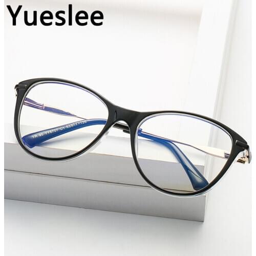 49792 Plastic Titanium Anti Blue Light Cat Eye Glasses Frame Men Women Optical Fashion Computer Eyeglasses