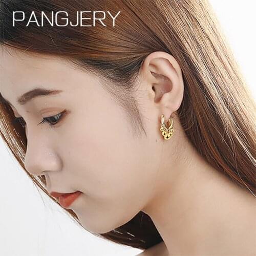 PANGJERY Prevent Allergy 925 Sterling Silver Earrings for Women Fashion Personality Small Beads Circle Anniversary Jewelry Gifts