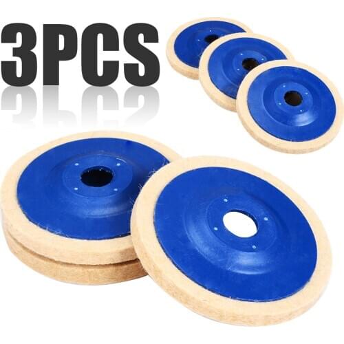 3pcs Quality 100mm Wool Polishing Wheel 100 Angle Grinder Buffing Grinding Wheel Felt Abrasive Tool For Glass Metal Polishing