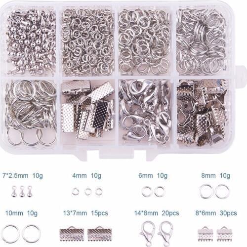 Jewelry Findings Making Supplies Basics Class In A Box Kit with Lobster Clasp Jump Rings Alloy Drop End Pieces 1 Box