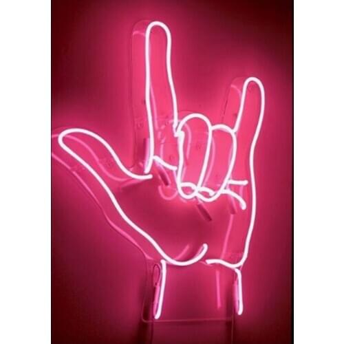 Hand Gesture roll Neon Signs neon light pink neon lights for rooms Motel Sign Advertisement Sign Lighting Shopping Hall Sign