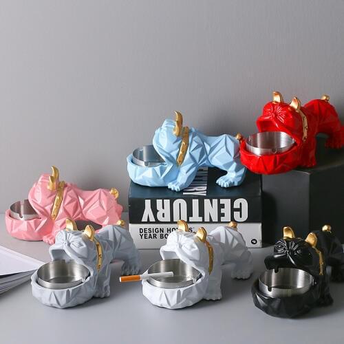 Nordic creative personality dog ashtray Fashion trend bulldog multifunctional living room decoration home decorations CL19020115