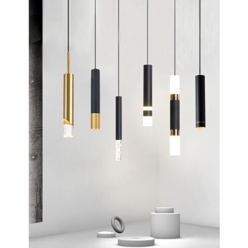 Modern Led Pendant Lights Black Gold Decoration Classic Loft Aisle Bedside Hanging Lamp Iron AC 220V