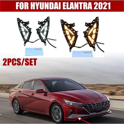 2PCS for Hyundai Elantra 2021 LED Daytime Running Light DRL Bumper Fog Lamp High Brightness LED Beads Car Light IP65 Waterproof