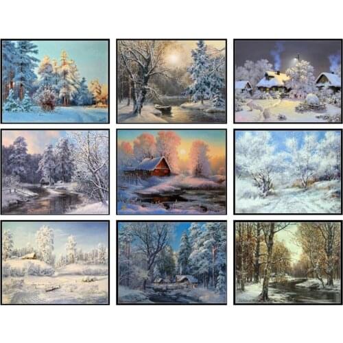 Winter Tale Collection - Counted Cross Stitch Kits - Handmade Needlework For Embroidery 14 ct Cross Stitch Sets DMC Color