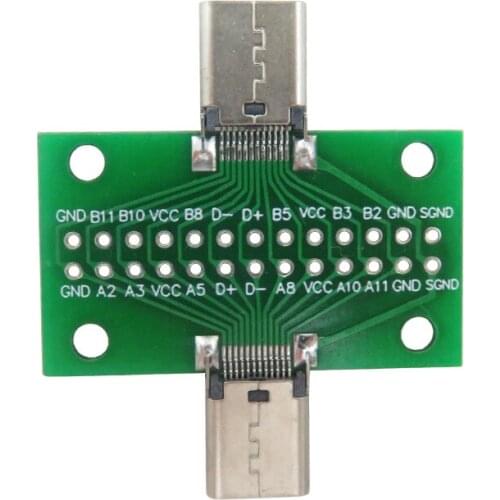 1pcs TYPE-C Female to Female Test Board Double-sided 24P USB3.1 Data Cable Adapter Board