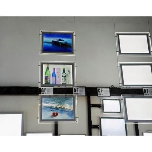 48 Units X A4 size Landscape/Protrait Real Estate Agency Window LED Illuminated Signs Lightbox Single Side Cable Hanging Kits