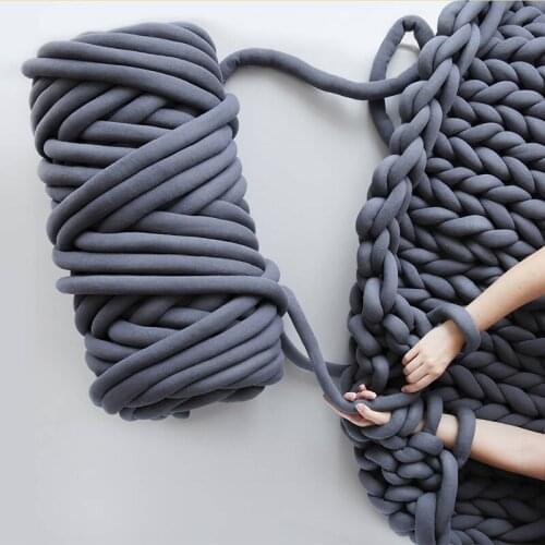 500g Super Thick Chunky Yarns Cotton Tube Yarn Merino Wool Alternative DIY Bulky Arm Knitting Blanket Hand Knitting Crochet Yarn