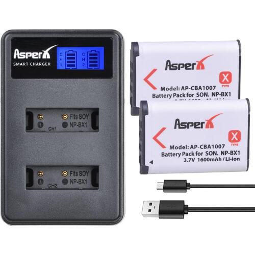 2Pcs NP-BX1 NP BX1 Batteries + LCD Dual USB Charger for Sony DSC RX1 RX100 AS100V M3 M2 HX50 HX60 HX300 HX400 GWP88 AS15 WX350