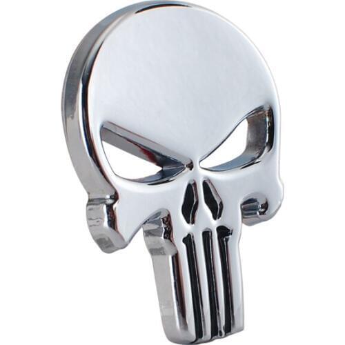 Car Styling The Punisher 3D Metal Skull Sticker Emblem Body Badge Accessories For Lada kalina granta priora niva largus samara