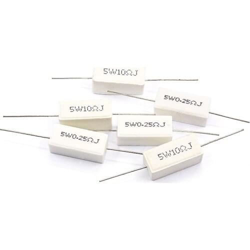 Free shipping 10PCS Cement resistance 5W 0.1ohm -500ohm Precision 5