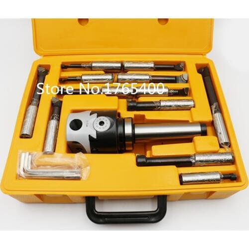 MT4 M16 Arbor F1 -12 50mm boring head and 9pcs 12mm boring bars, boring head set