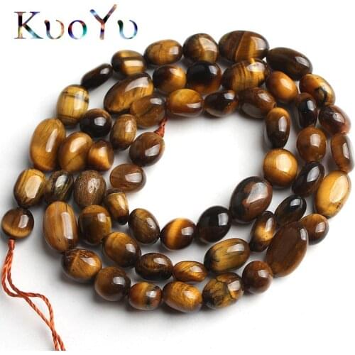 6-8mm Natural Irregular Yellow Tiger Eye Stone Beads Smooth Loose Spacer Bead For Jewelry Making DIY Bracelet Necklace 15"Strand