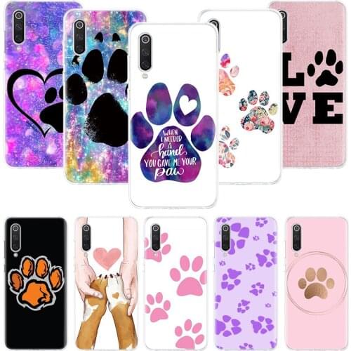 Dog footprint Paw Phone Case For Xiaomi Mi Note 10 11 9 8 10T 9T CC9 A1 A2 A3 5X 6X Pocophone F1 X3 F2 Pro Lite Coque Cover