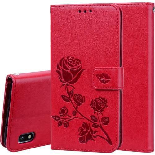 3D Flower Embossed Leather Case For Samsung Galaxy A10 Case Soft TPU Magnet Wallet Flip Case For Coque Samsung A10 Phone Case