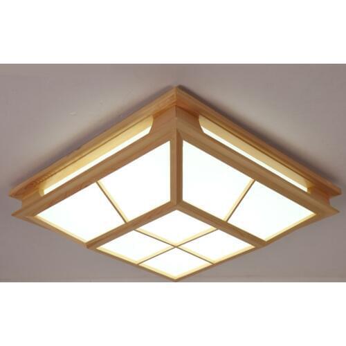 Solid Wooden elegant wood Japanese tatami room ceiling lamps of Chinese Garden Restaurant log LED ceiling lamps ZA MZ41