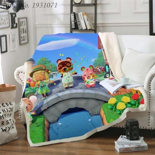 Animal Crossing 3D Printed Fleece Blanket for Beds Thick Quilt Fashion Bedspread Sherpa Throw Blanket Adults Kids 04