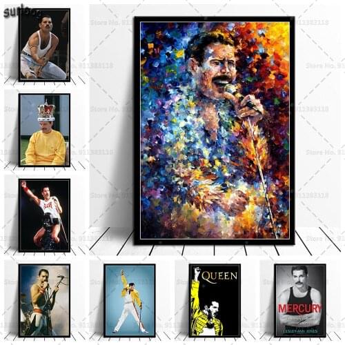 Freddie Mercury Hot Musician Poster Prints Wall Art Canvas Painting Posters Picture for Living Room Home Decoration