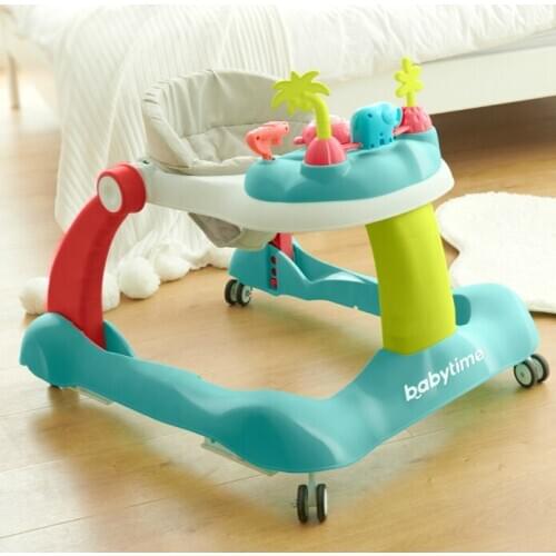 Folding Anti-rollover Baby Walker Anti-o-legged Baby Learning Walker Multi-functional 8-18 Months Walker Can Sit and Push