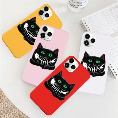 JAMULAR Cute Cartoon Cat Fish Phone Case For iPhone 7 11 Pro XS MAX SE 2020 XR X 8 6s Plus Pink White Soft Silicone Cover Fundas
