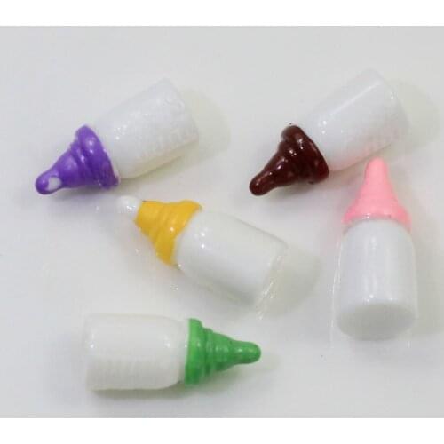 Wholesale Kawaii Resin Feeding Bottle Dollhouse Miniature Milk Nipple Bottle Resin Food DIY Crafts
