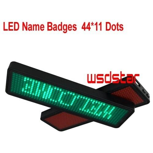 Aliexpress Red Green 44x11 Dots Small LED display, LED Name Badges, Multi-program and support multiple languages