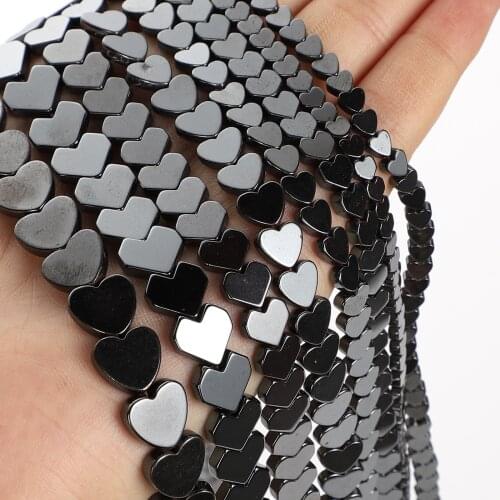 Heart Black Hematite Natural Stone Beads Round Beads For Jewelry Making DIY Bracelet Necklace Accessories Beads 4-8mm