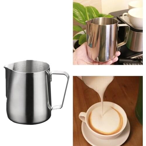 Stainless Steel Pull Flower Cup Cappuccino Pot Frothing Coffee Frothing Jug Barista Espresso Latte Milk Frothing Jug Pitcher